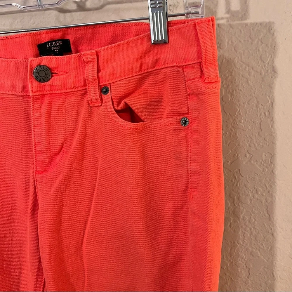 J.Crew Matchstick Jeans Coral Pink Stretch Straight Leg Size 27